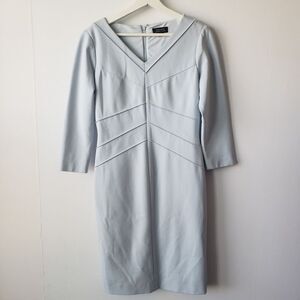 tahari asl light blue 3/4 sleeve sheath dress size 6